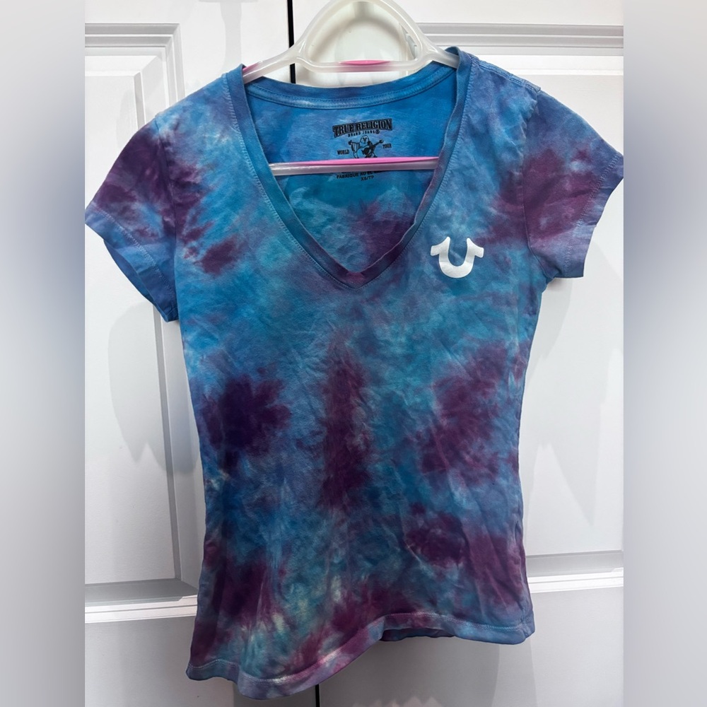 True Religion Tie-Dye V-Neck T-Shirt